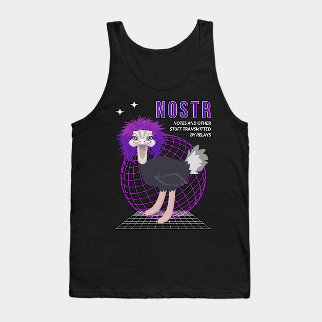 NOSTR Pet Nostrich Funny Purple Hair Ostrich Tank Top by Brasilia Catholic